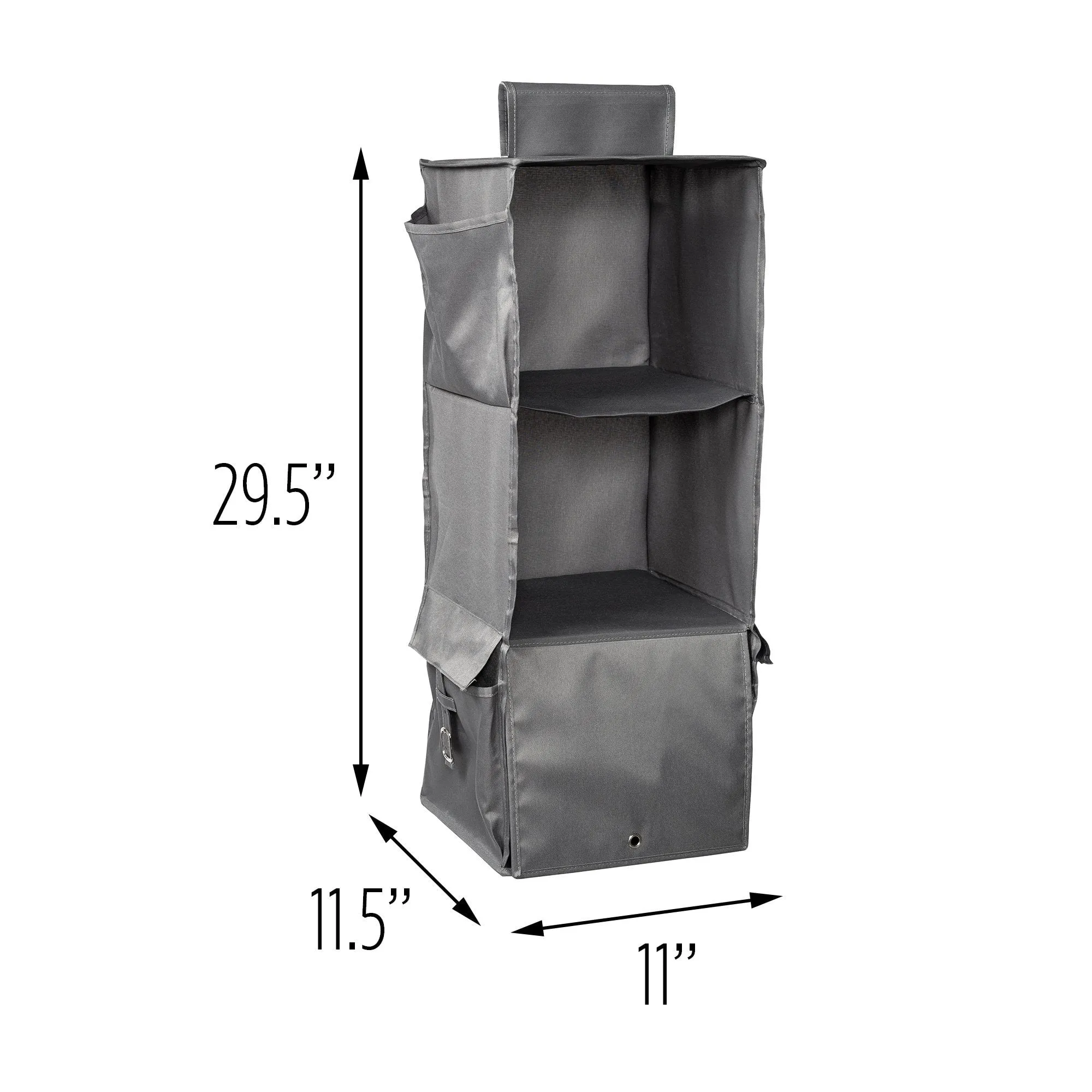 3-Shelf Hanging Closet Organizer, Grey
