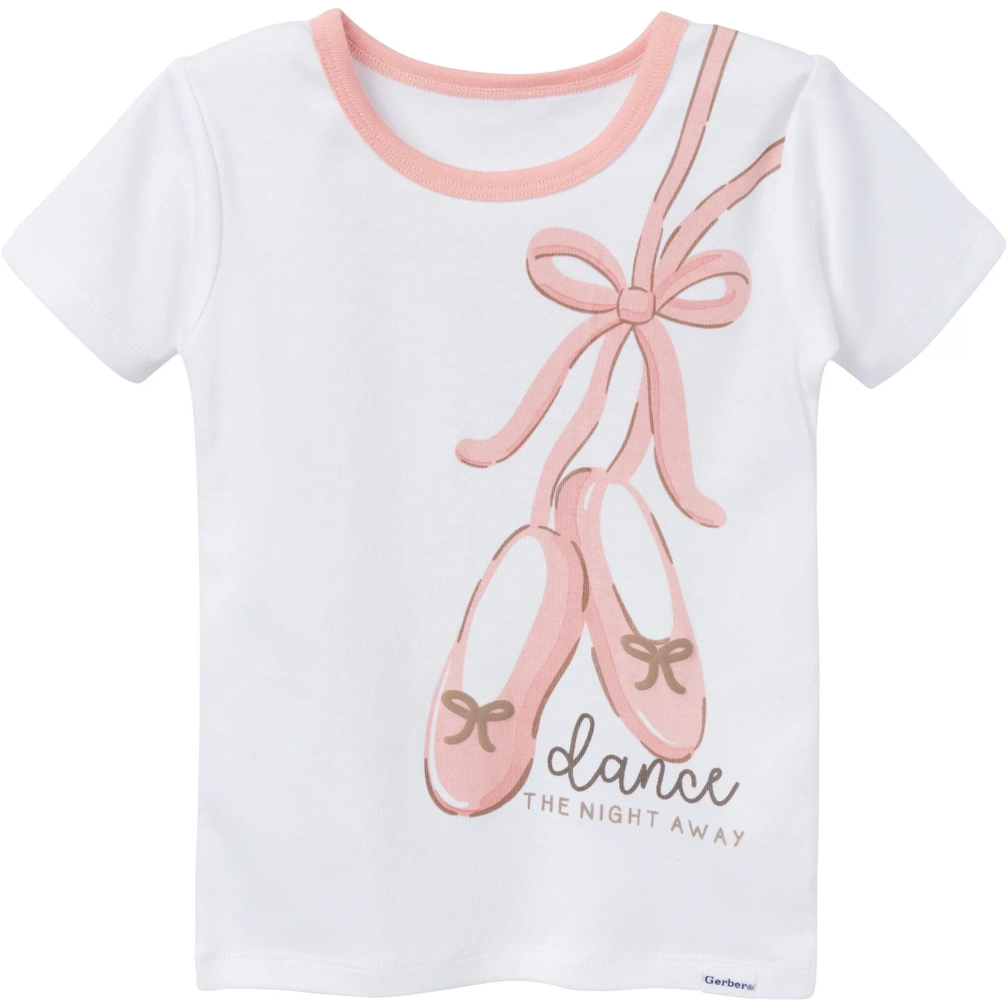 4-Piece Infant & Toddler Girls Ballet Slippers Top and Shorts Pajama Set