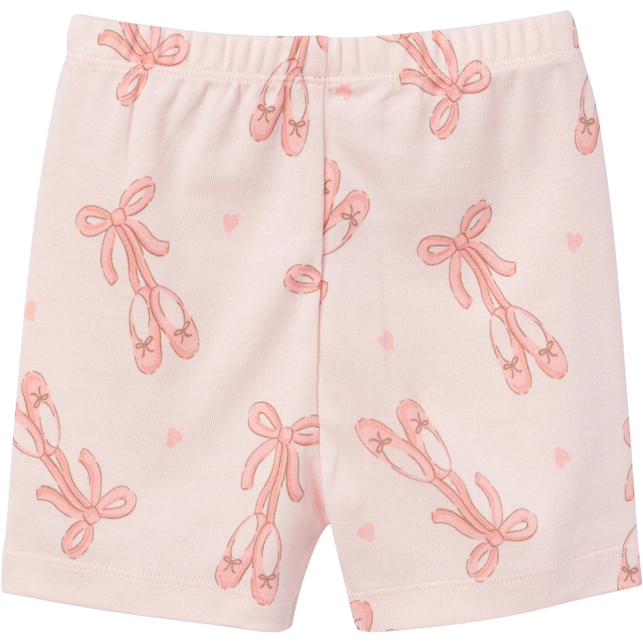 4-Piece Infant & Toddler Girls Ballet Slippers Top and Shorts Pajama Set