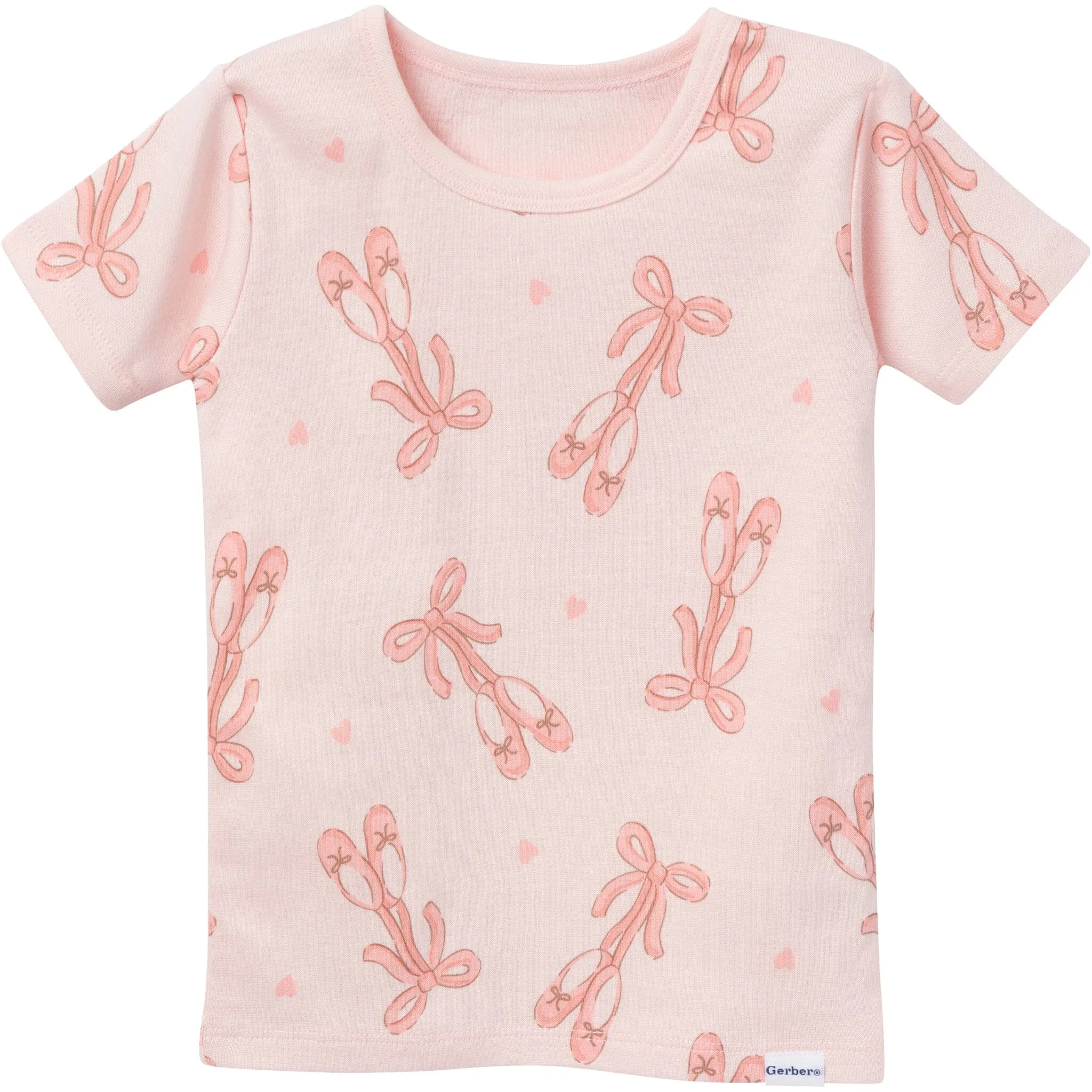 4-Piece Infant & Toddler Girls Ballet Slippers Top and Shorts Pajama Set