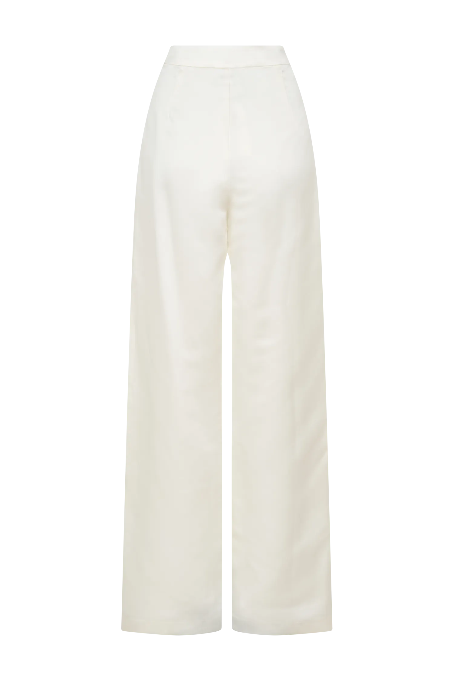 Ada Satin Straight Leg Pant - Ivory