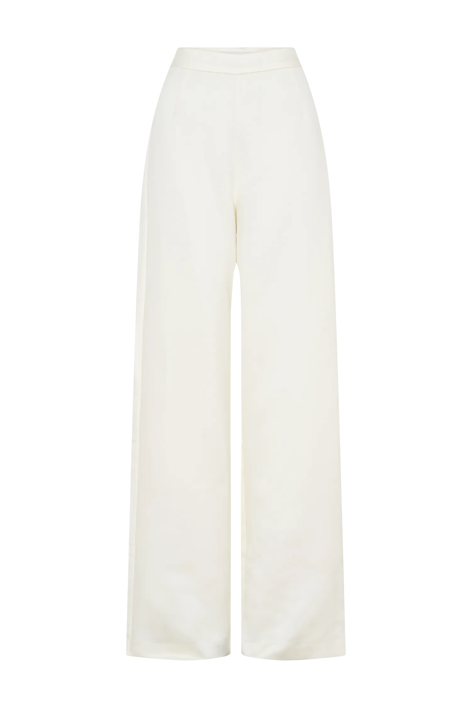 Ada Satin Straight Leg Pant - Ivory