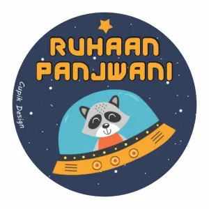 Astro Animals Waterproof Stickers (Round)