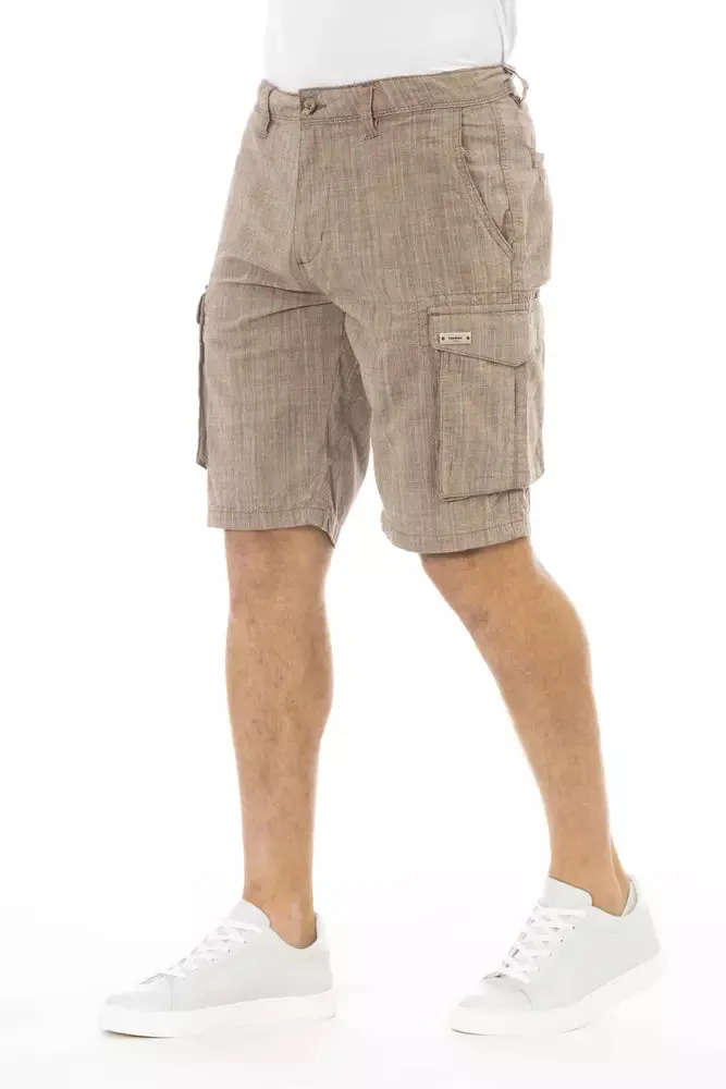 Baldinini Trend Chic Non-Uniform Brown Cargo Shorts