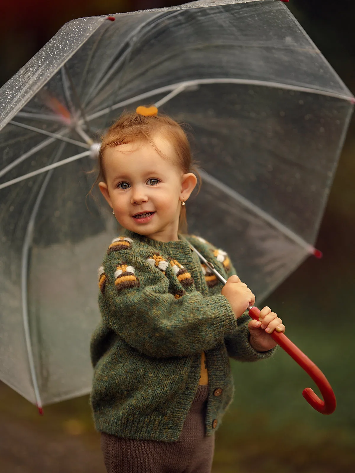 Bee cardigan | Moss Green