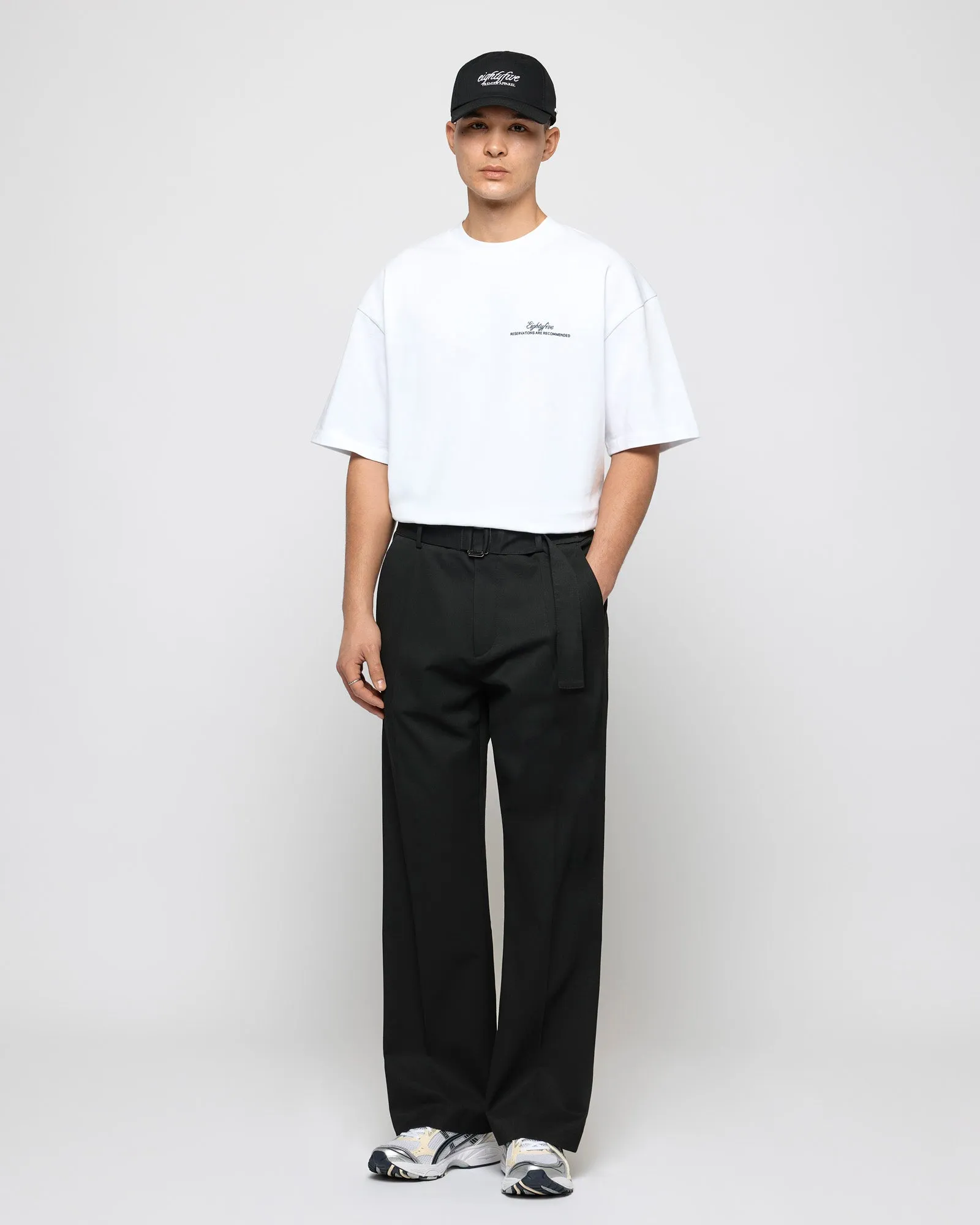 Belted Flared Tailored Pants