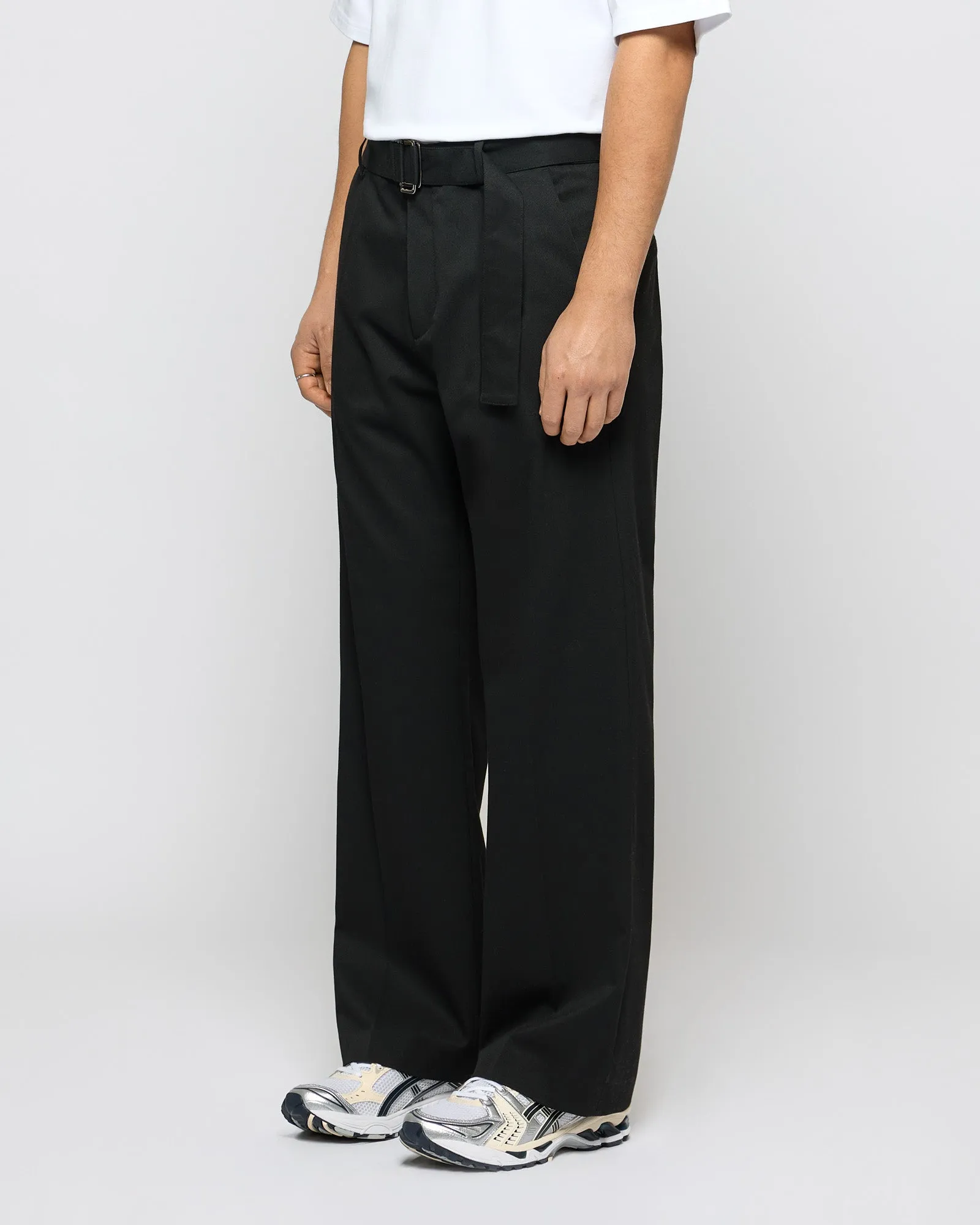 Belted Flared Tailored Pants