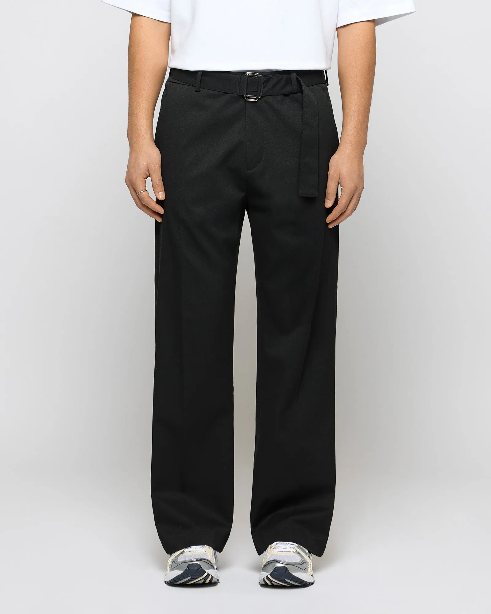 Belted Flared Tailored Pants