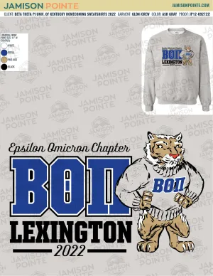 Beta Theta Pi University of Kentucky Homecoming Sweatshirts
