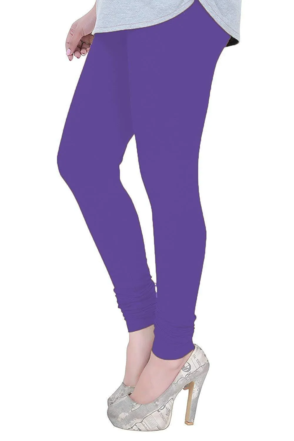 BK Cotton Lycra Legging BK00021MCLSQ | Purple | Solid Color | High elasticity comfortable Ankle Length |Size 30 to 40