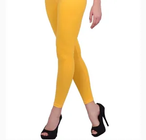 BK Cotton Lycra Legging BK00021MCLSQ | Yellow | Solid Color | High elasticity comfortable Ankle Length |Size 30 to 40