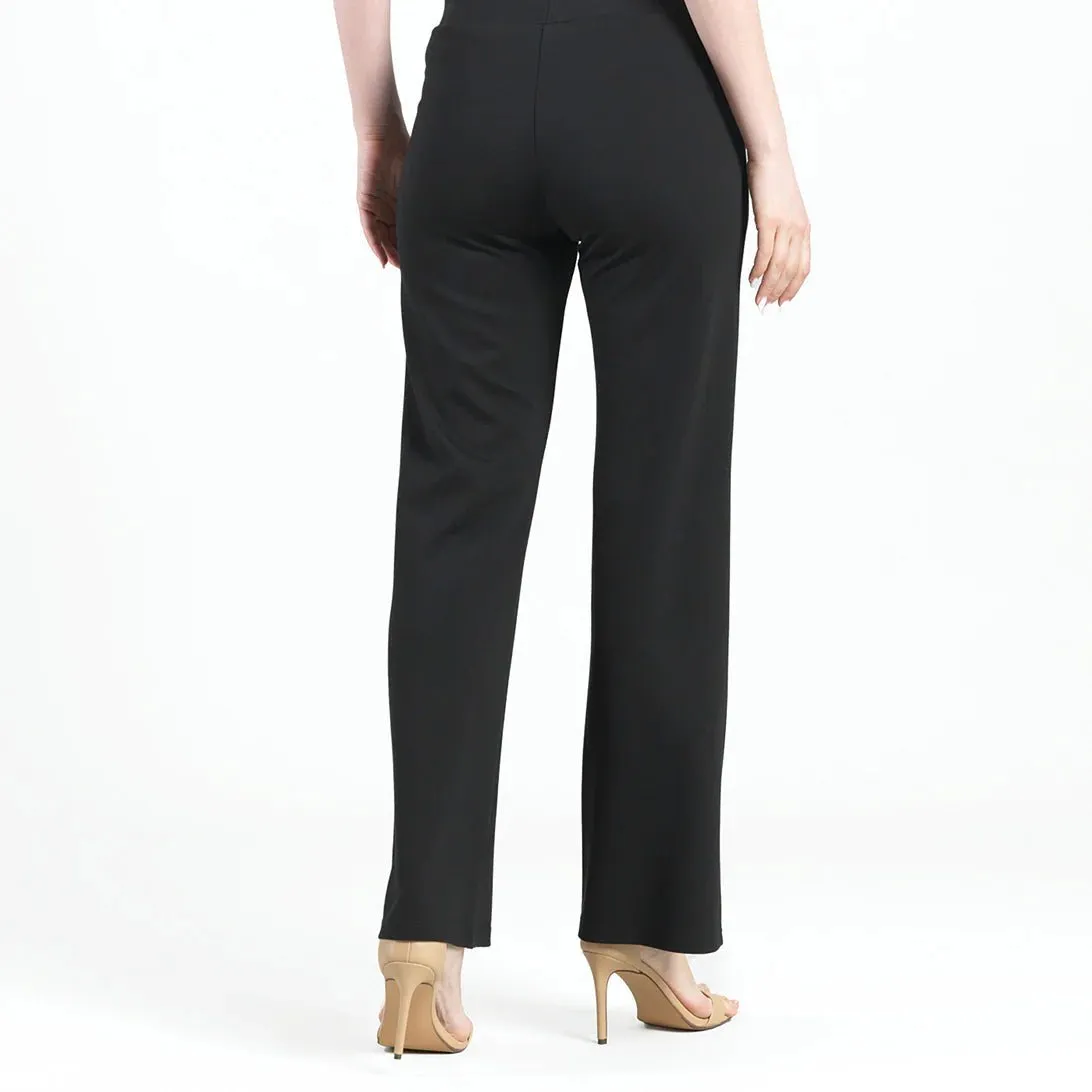 Clara Sunwoo Rayon-Ponte Knit - Loose Leg Pocket Pant - Black