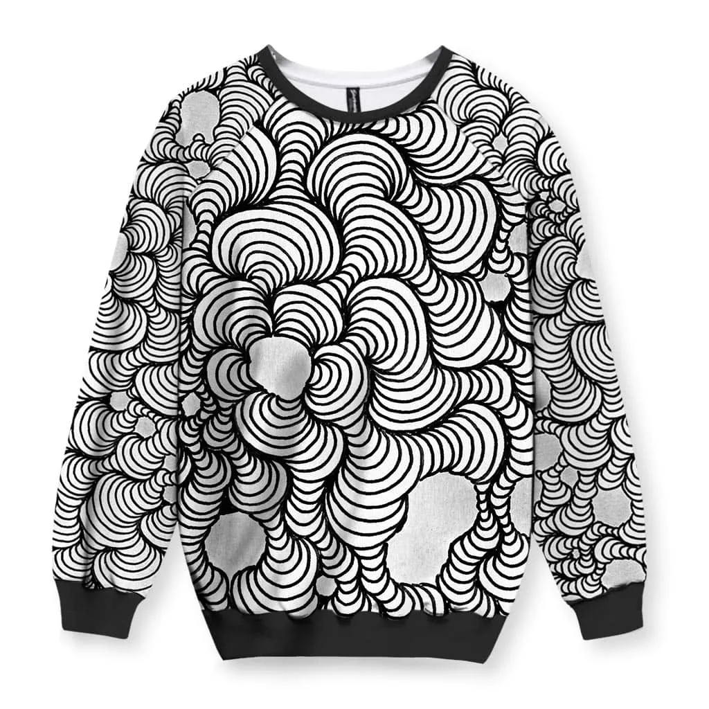 Color Wash Black & White Sweatshirt