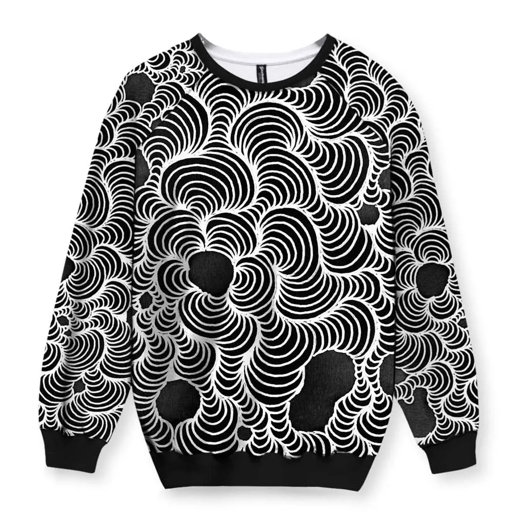 Color Wash Black & White Sweatshirt