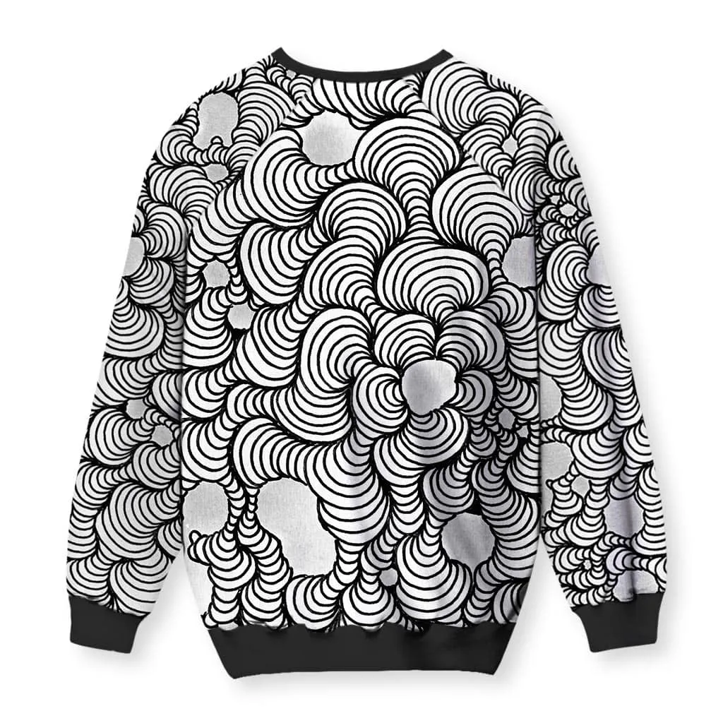 Color Wash Black & White Sweatshirt