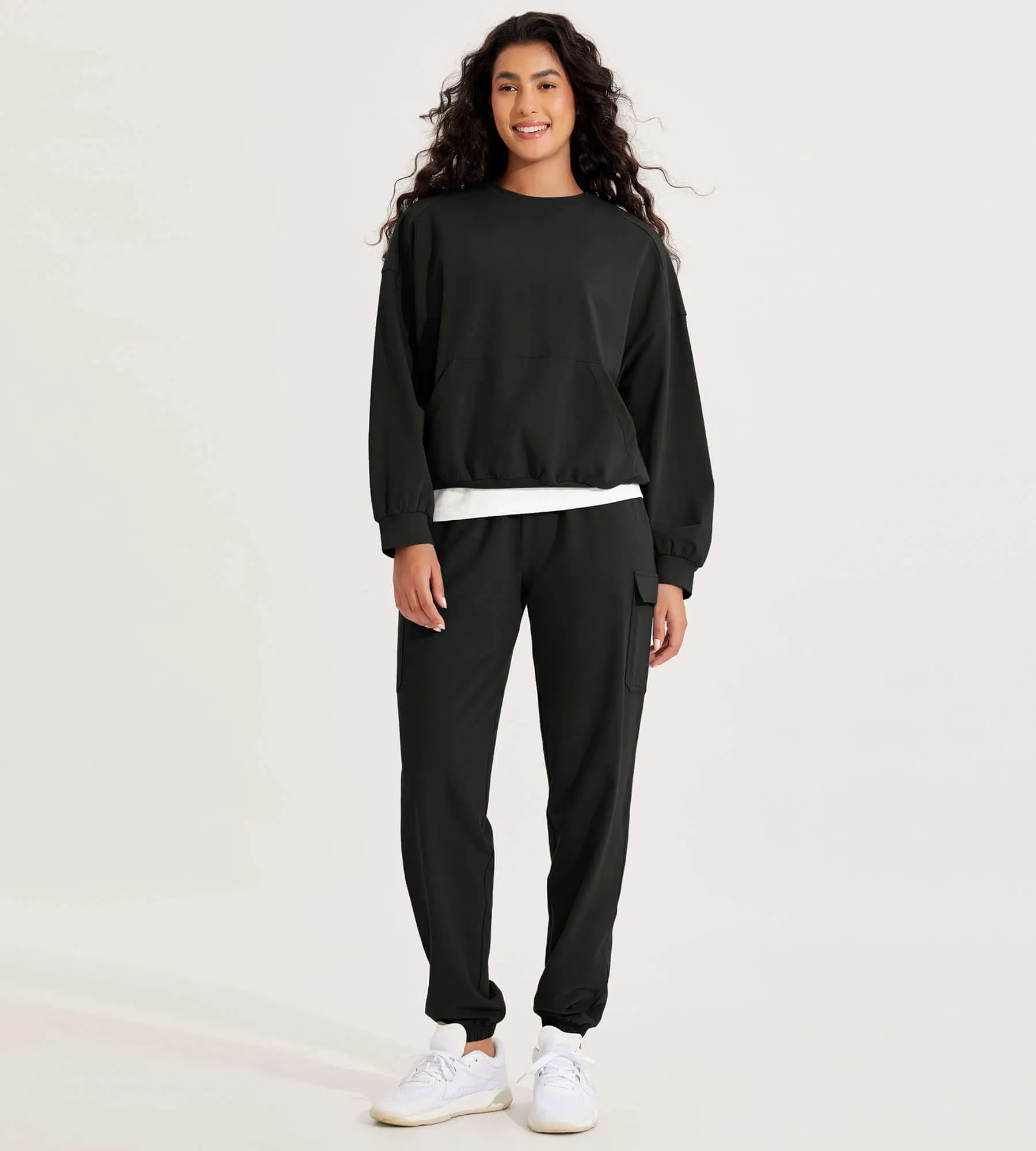 Cotton Soft Oversized Sweatshirts Pullover with Kangaroo Pocket