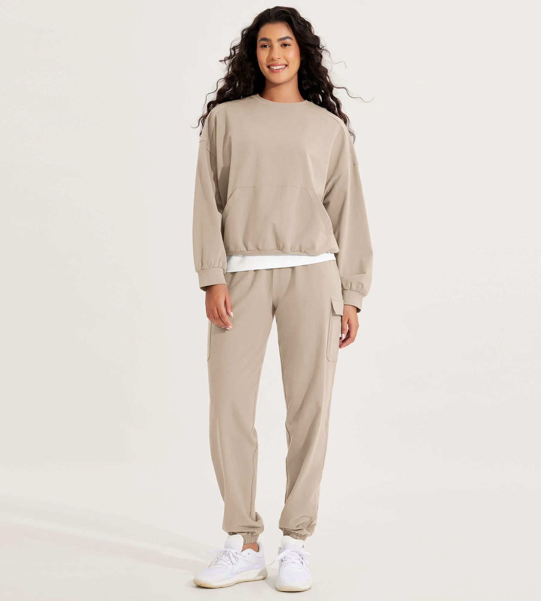 Cotton Soft Oversized Sweatshirts Pullover with Kangaroo Pocket
