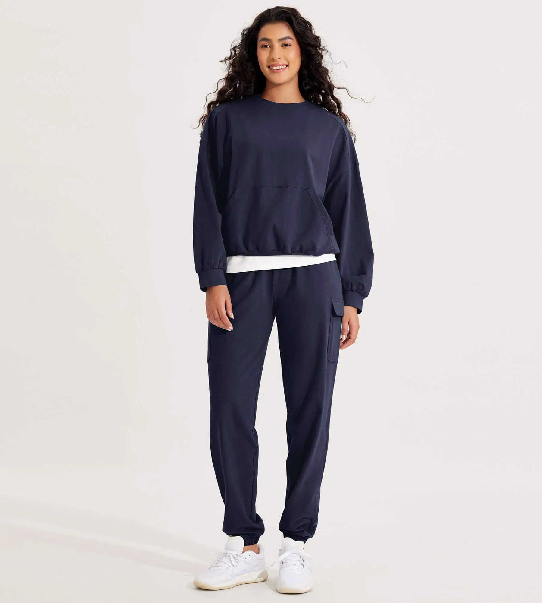 Cotton Soft Oversized Sweatshirts Pullover with Kangaroo Pocket