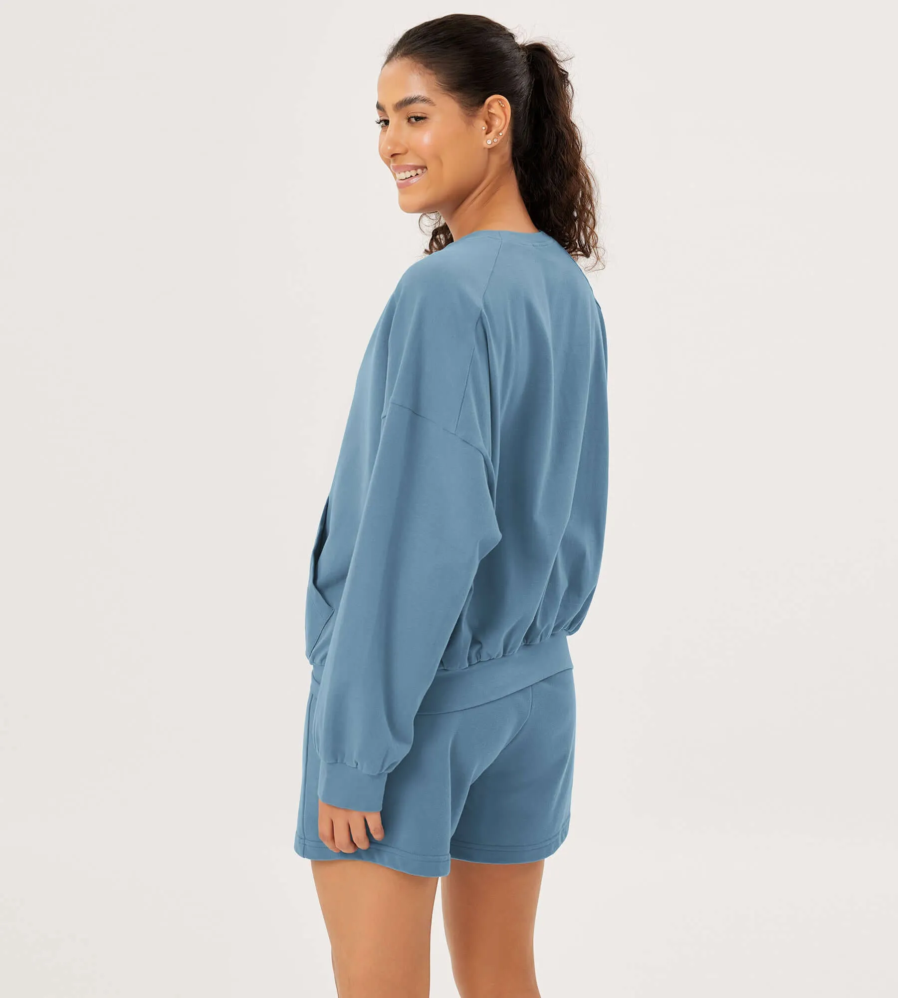 Cotton Soft Oversized Sweatshirts Pullover with Kangaroo Pocket