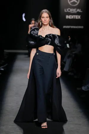 Crop Top with Pants and Overskirt