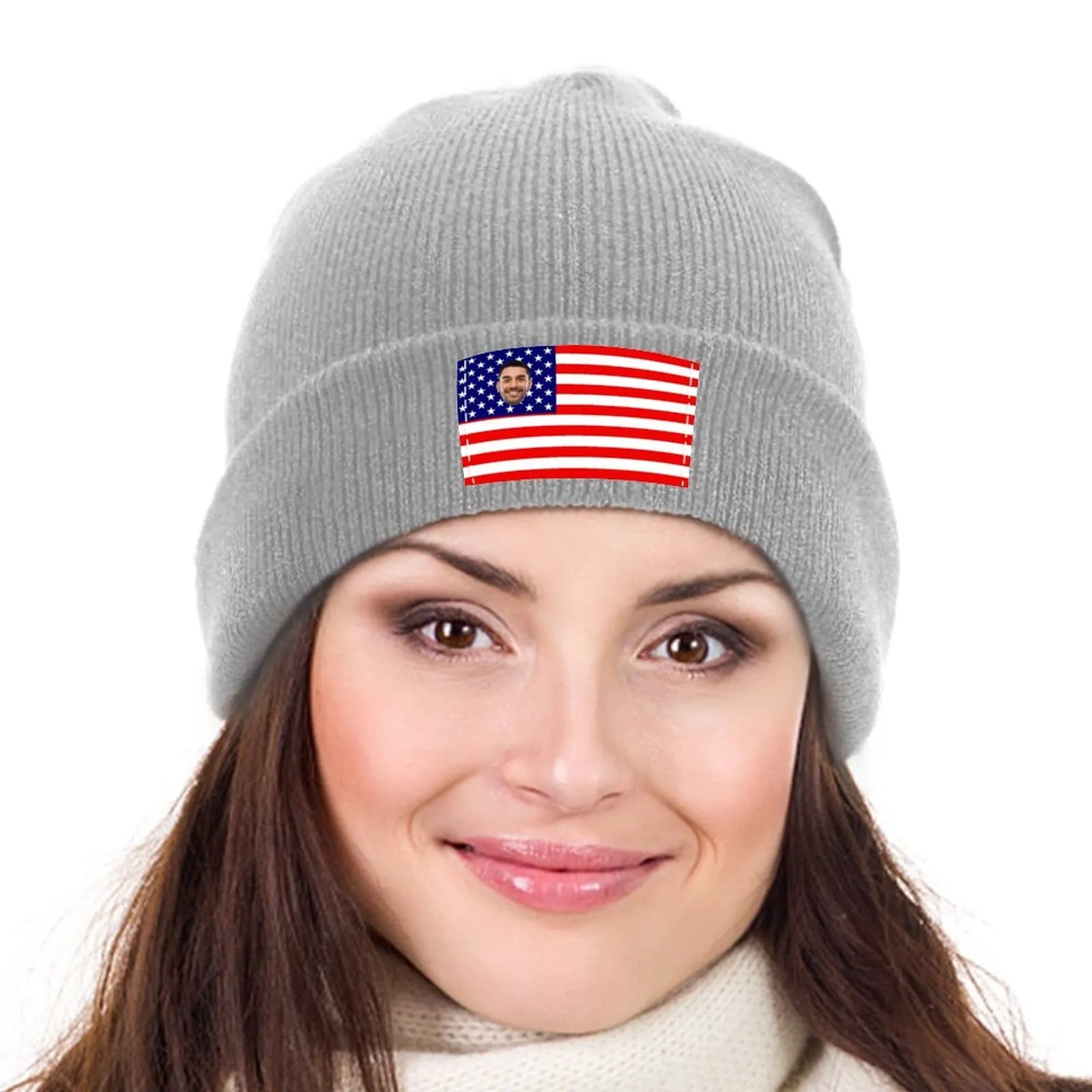 Custom Face Flag Warm Knitted Cap