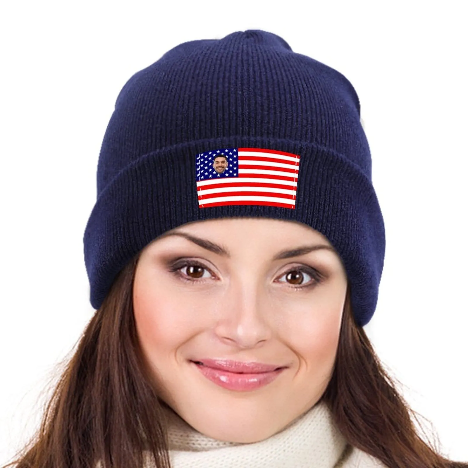 Custom Face Flag Warm Knitted Cap