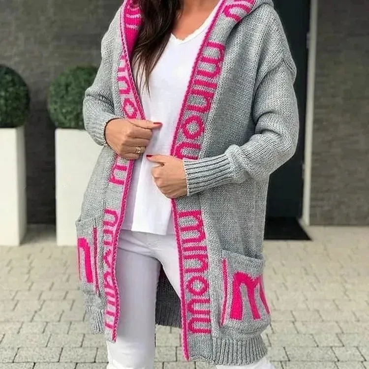 Damenjacke | Warm und Stilvoll | Gestrickte Jacke mit Kapuze