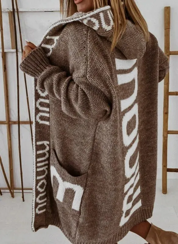Damenjacke | Warm und Stilvoll | Gestrickte Jacke mit Kapuze
