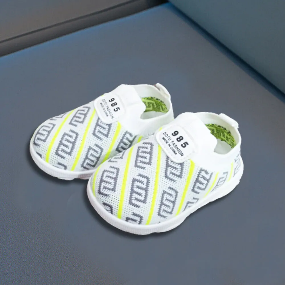 DDTU ZigZag Design Comfortable White Baby Shoes 11817