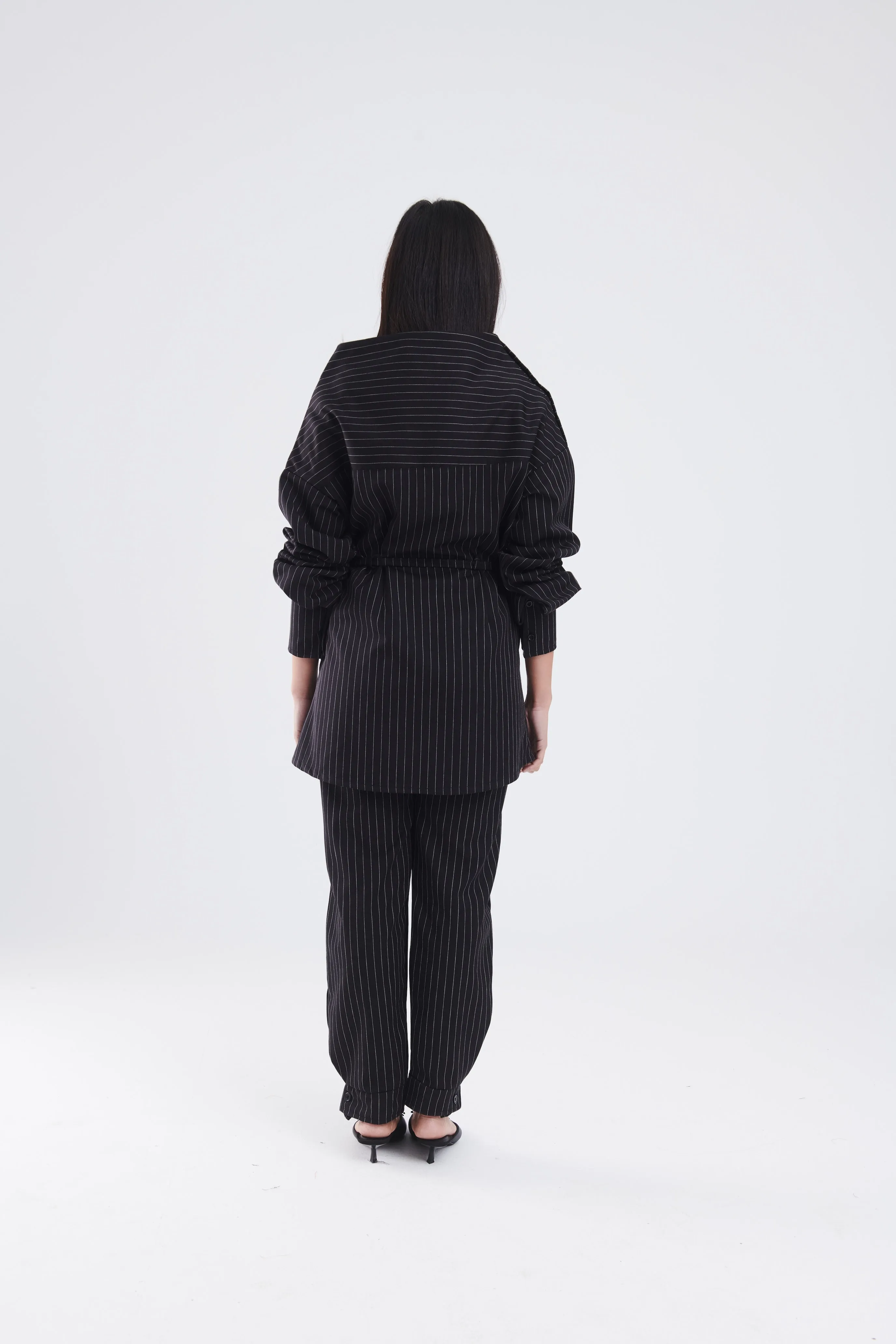 Deconstructed Tailored set in black (Top   Pants)