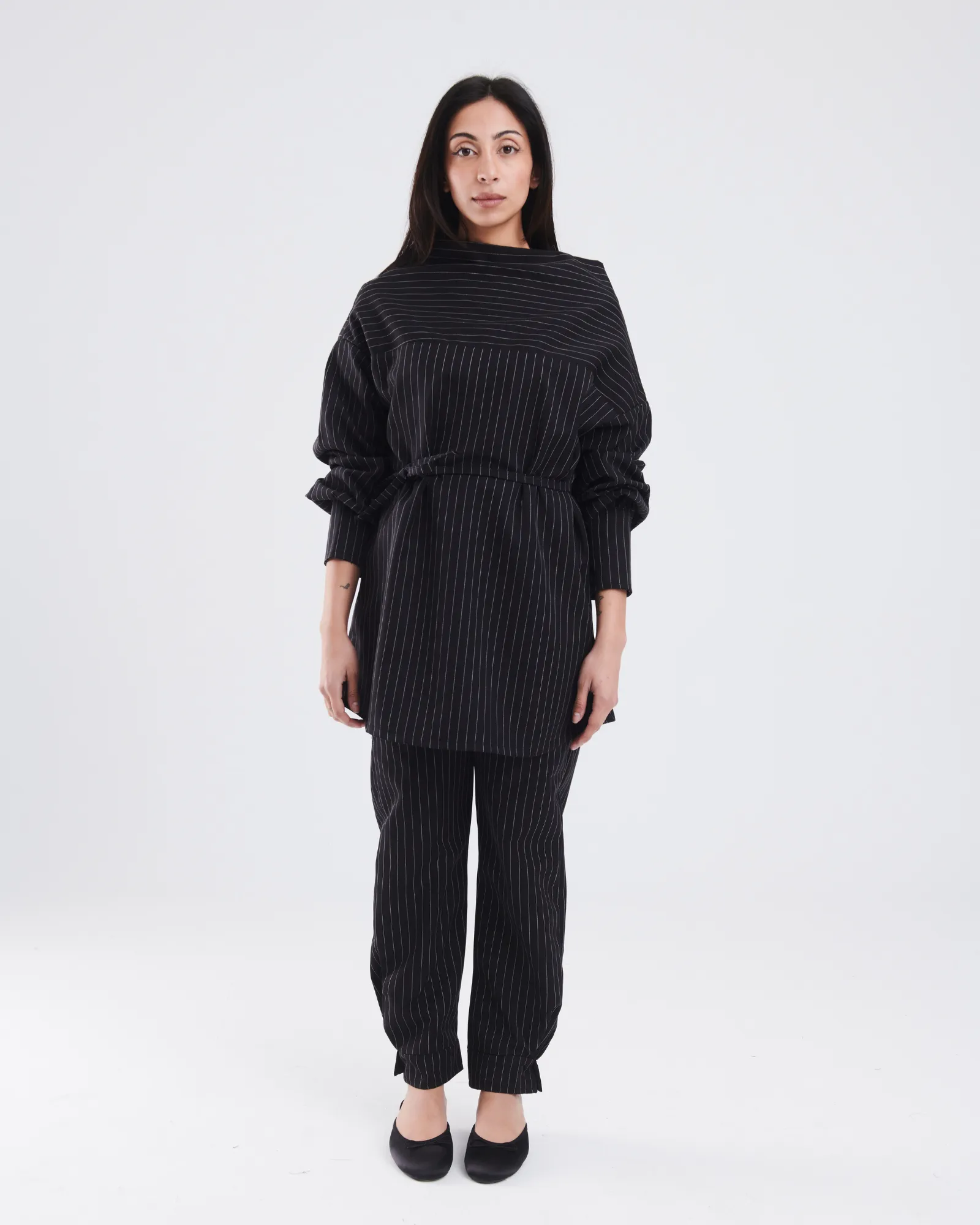 Deconstructed Tailored set in black (Top   Pants)
