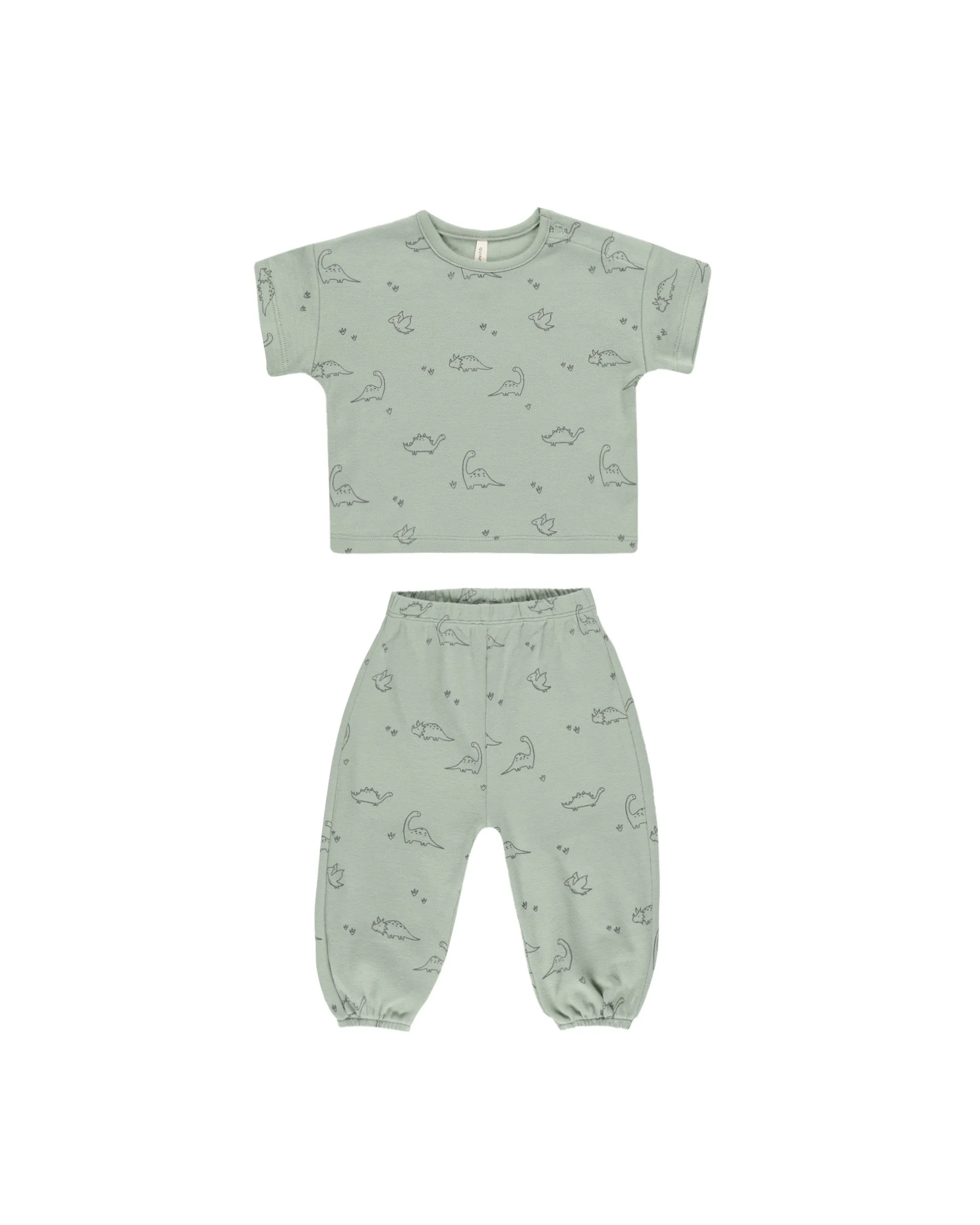 Dino Tee   Pant Set in Sage