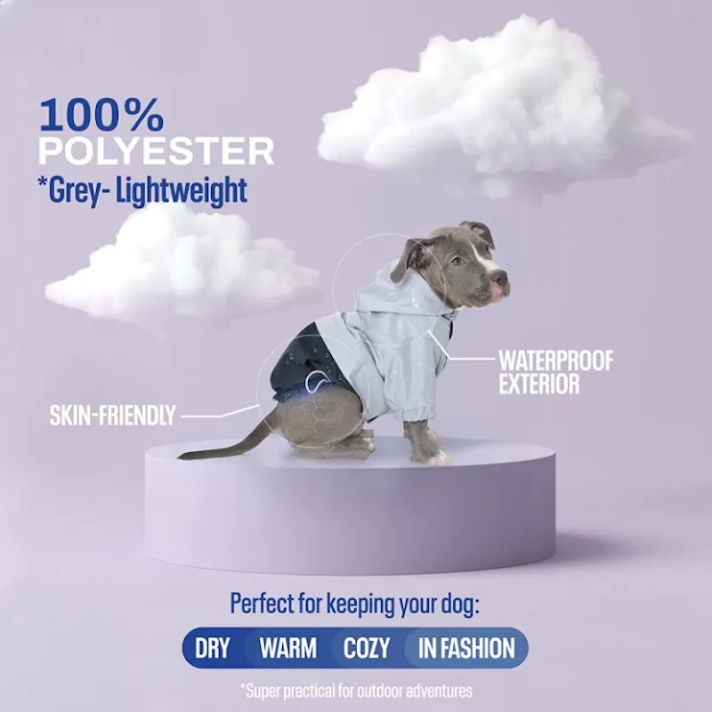 Dog Coat With Hoodie, Adjustable Drawstring, Comes With Leash Hole
