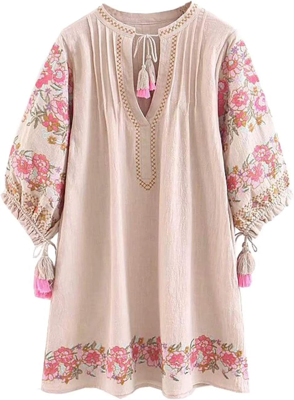 Elegant Retro Floral Print Dress