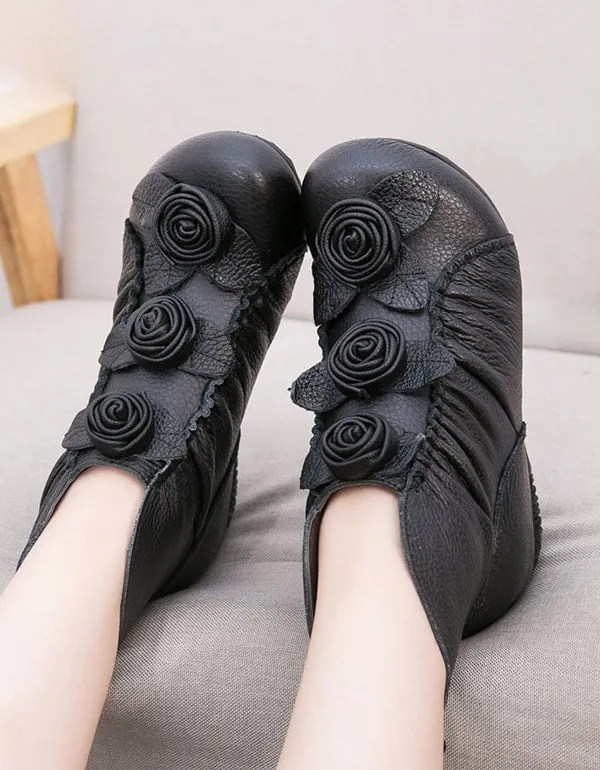 Ethnic Handmade Flower Comfortable Retro Boots