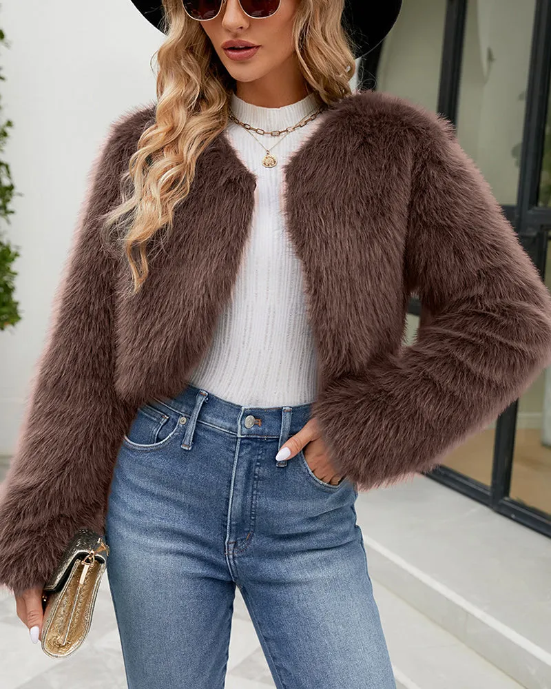 Faux Fur Warm Short Jacket Coat