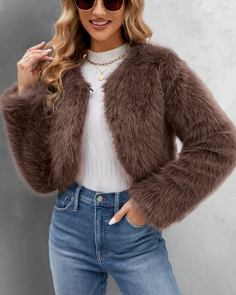 Faux Fur Warm Short Jacket Coat