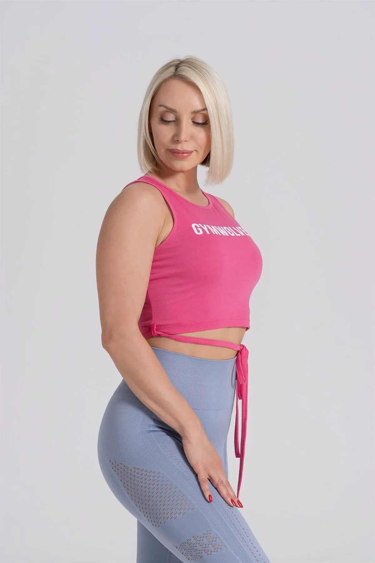Gymwolves Bond Detailed Body Crop Tops Fuchsia | Cotton Series
