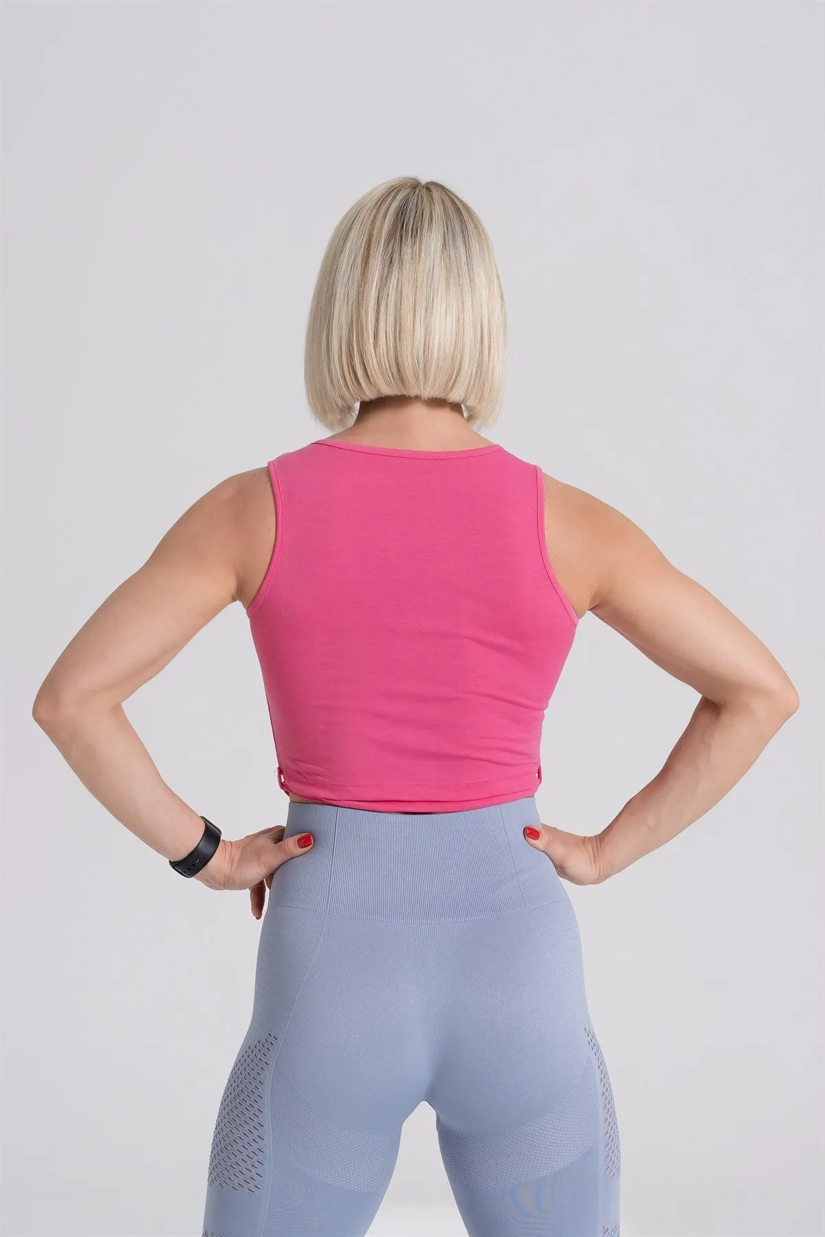 Gymwolves Bond Detailed Body Crop Tops Fuchsia | Cotton Series