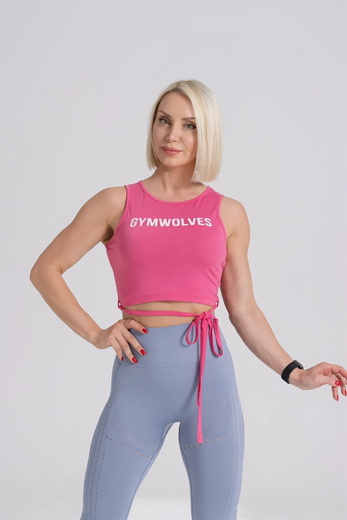 Gymwolves Bond Detailed Body Crop Tops Fuchsia | Cotton Series