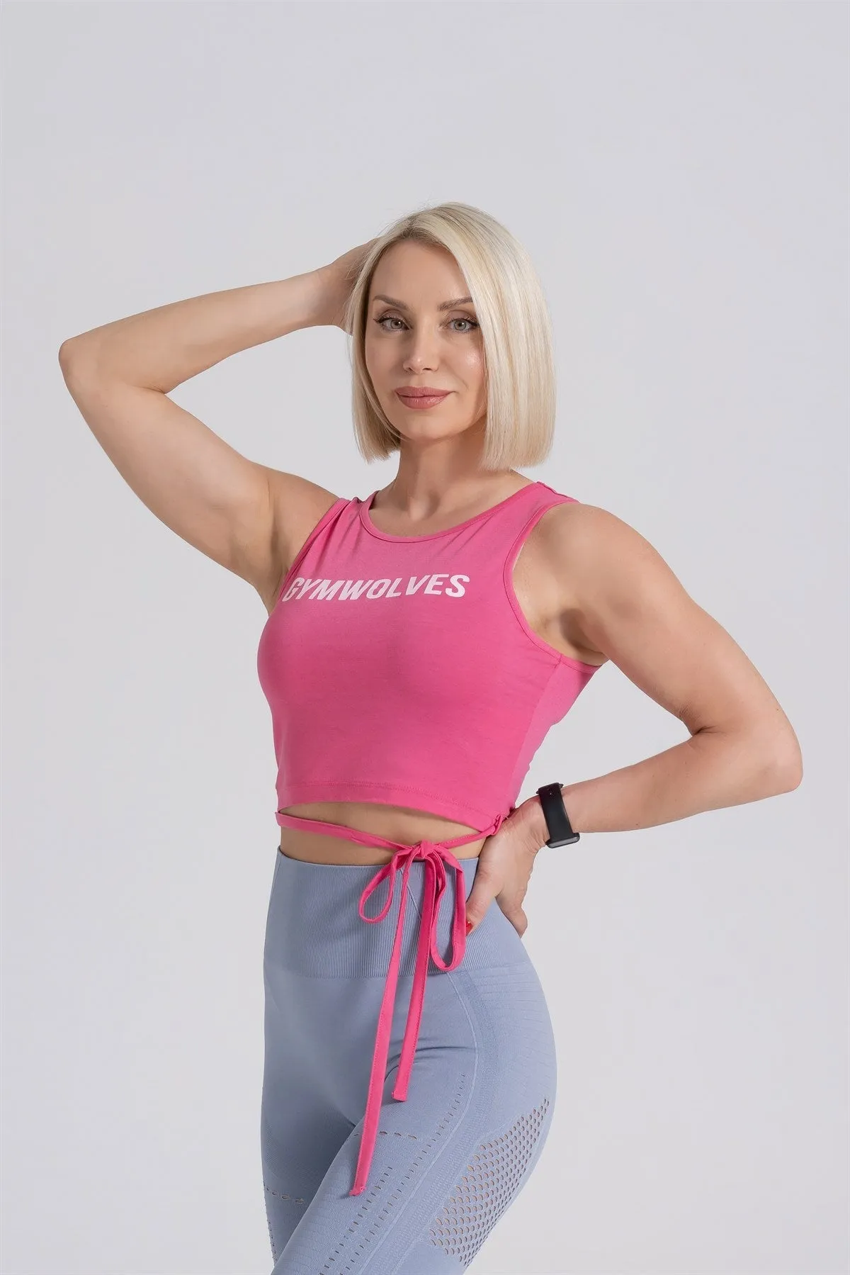 Gymwolves Bond Detailed Body Crop Tops Fuchsia | Cotton Series