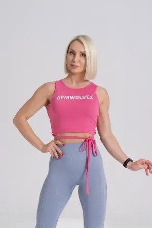 Gymwolves Bond Detailed Body Crop Tops Fuchsia | Cotton Series