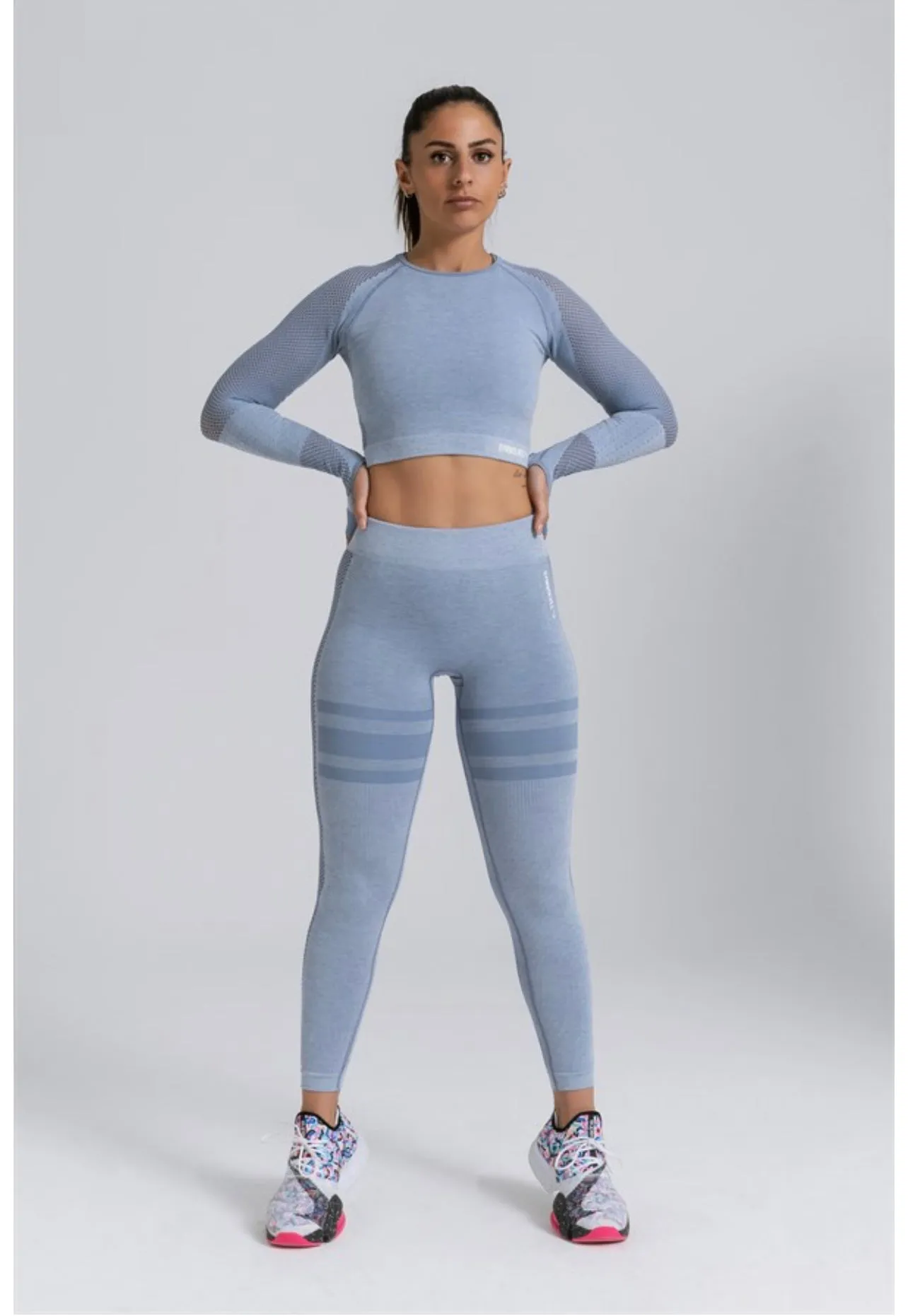 Gymwolves Women Seamles Sports Leggings | Light Grey |  Queen Series |