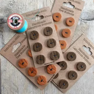 Handmade Wooden Buttons 20mm - Set 6