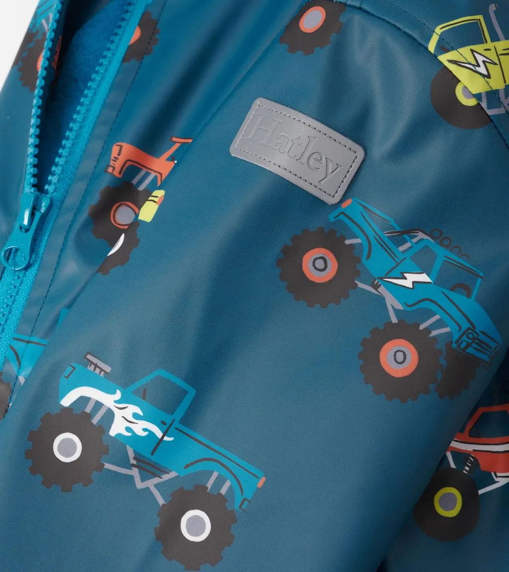 Hatley Monster Trucks Zip Raincoat F24mtk818