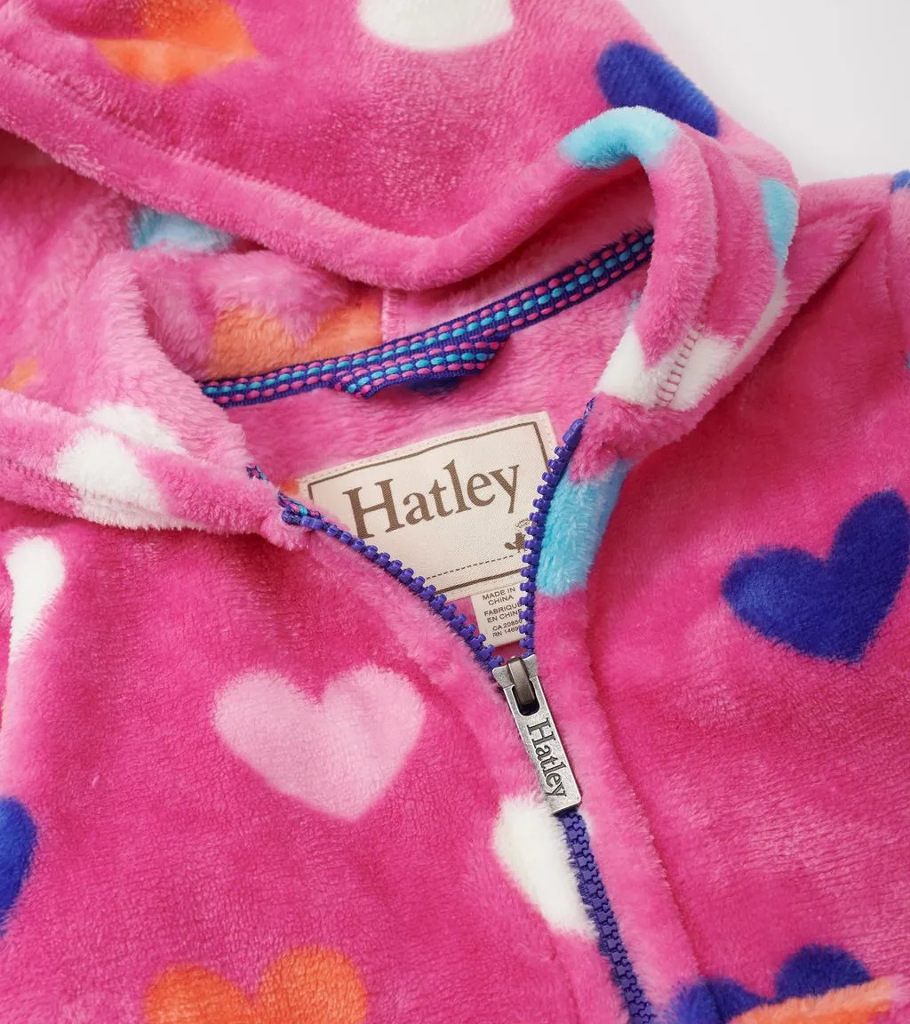 Hatley Pink Hearts Fuzzy Fleece F24hrk1551