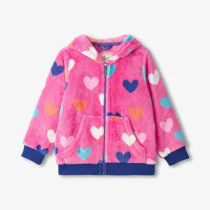Hatley Pink Hearts Fuzzy Fleece F24hrk1551