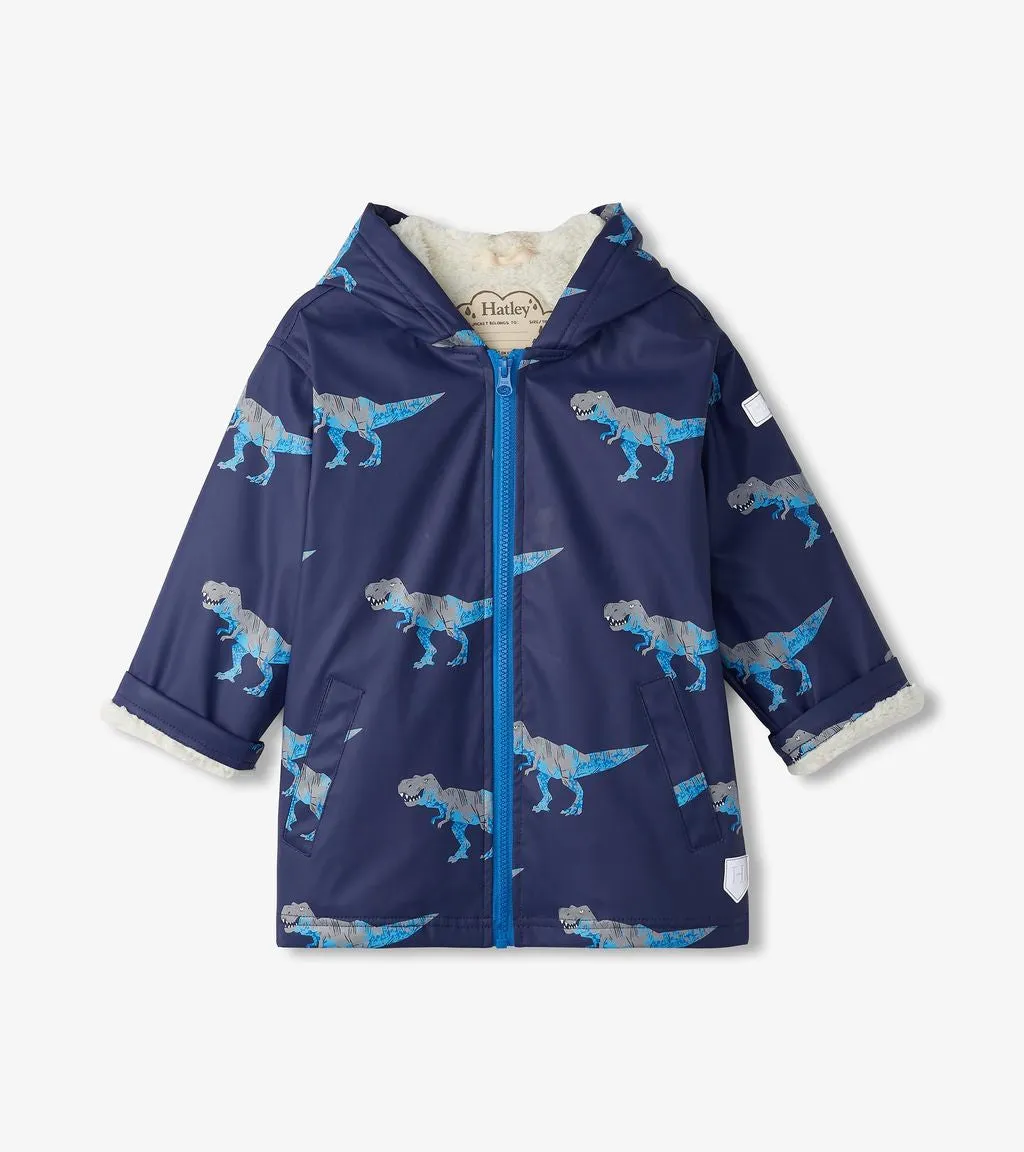 Hatley T-Rex Attack Sherpa Lined Raincoat F24trk818
