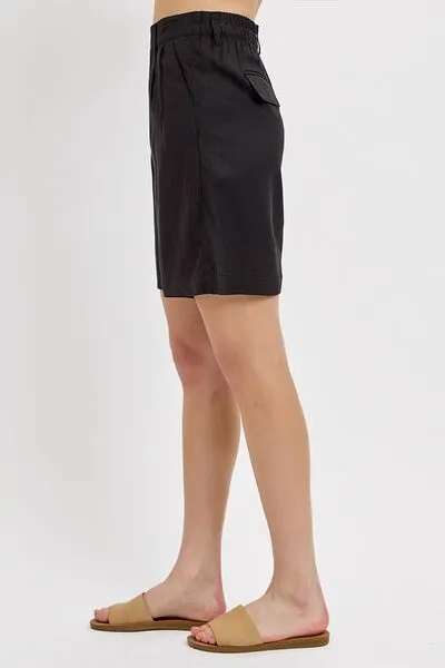 High Rise Pleated Front Shorts