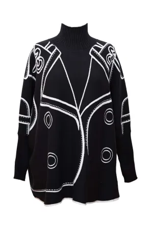 Jacket Jumper - Black & White